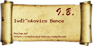 Ivánkovics Bence névjegykártya